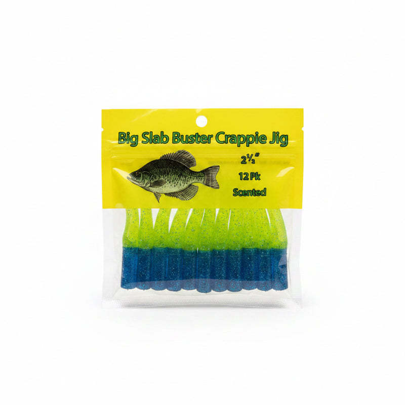 Big Slab Buster Crappie Jig - Pearl Blue Chartreuse Silver 2.5
