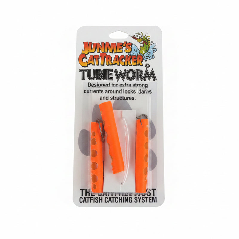 Junnie's Catracker Tubie Worm Hot Orange