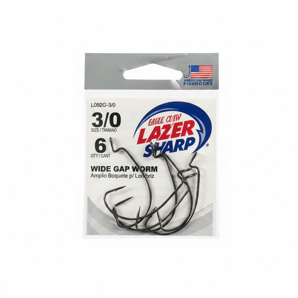 Eagle Claw Lazer Sharp Wide Gap Worm 3/0