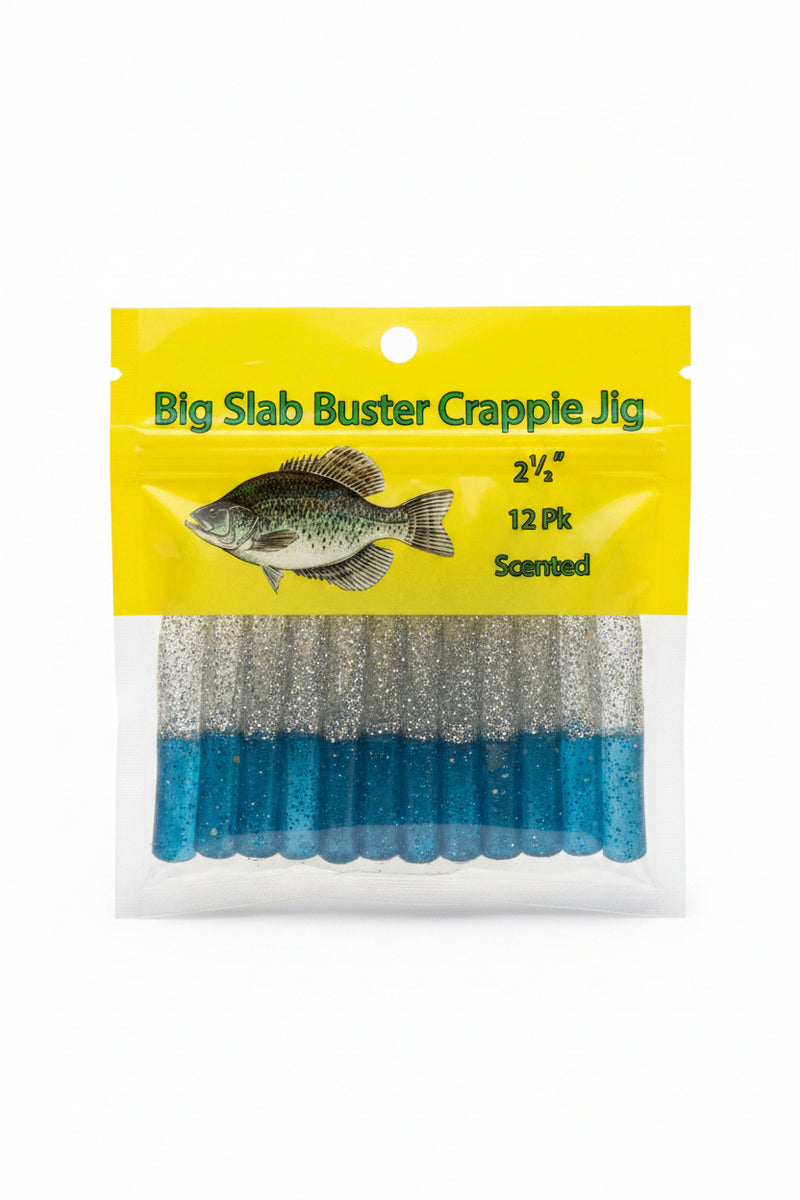 Big Slab Buster Crappie Jig - Pearl Blue Electric Silver 2.5”