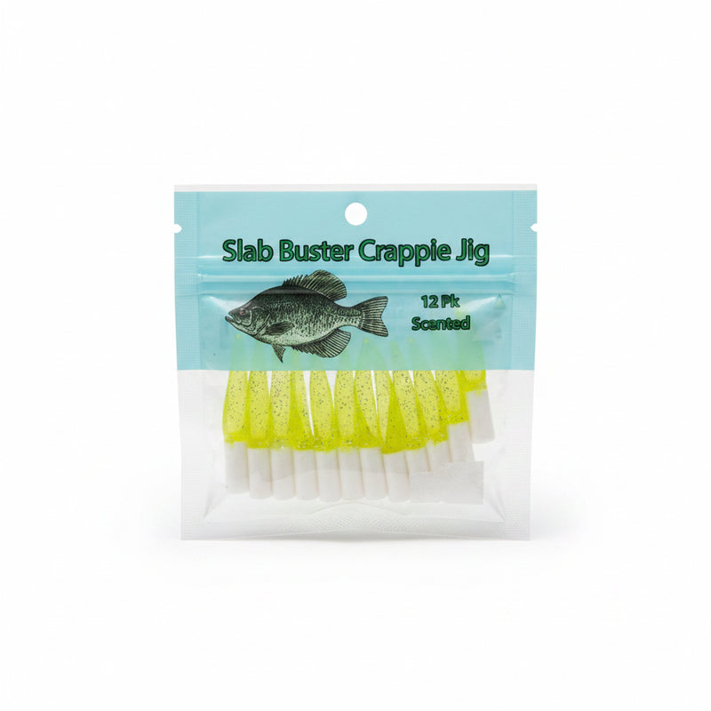 Slab Buster Crappie Jig - Bone White/Chartreuse Silver