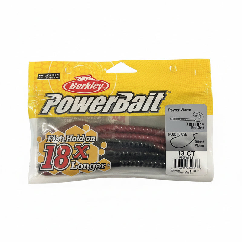 Berkley PowerBait Power Worm Red Shad 7”