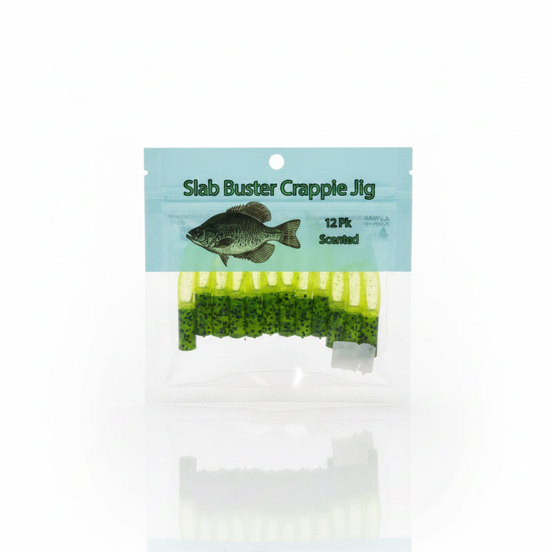 Slab Buster Crappie Jig - Green Pumpkin/Chartreuse Silver 2